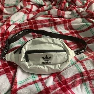 White and black Adidas fanny pack